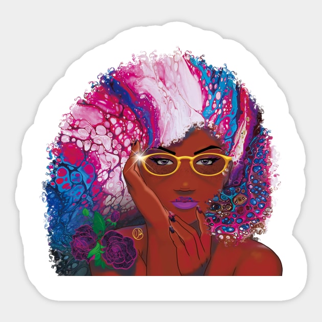 Galaxy Girl Rose Sticker by FinalBeatComics